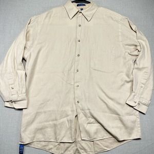 GH Bass & Co Button up Shirt Men’s 16.5 Yellow Long Sleeve